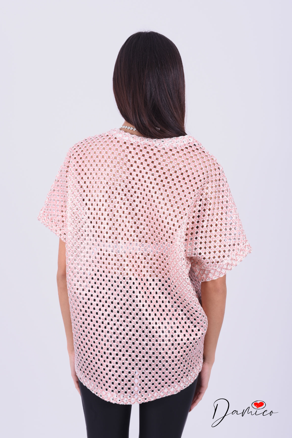 T-shirt traforata taschino Denim