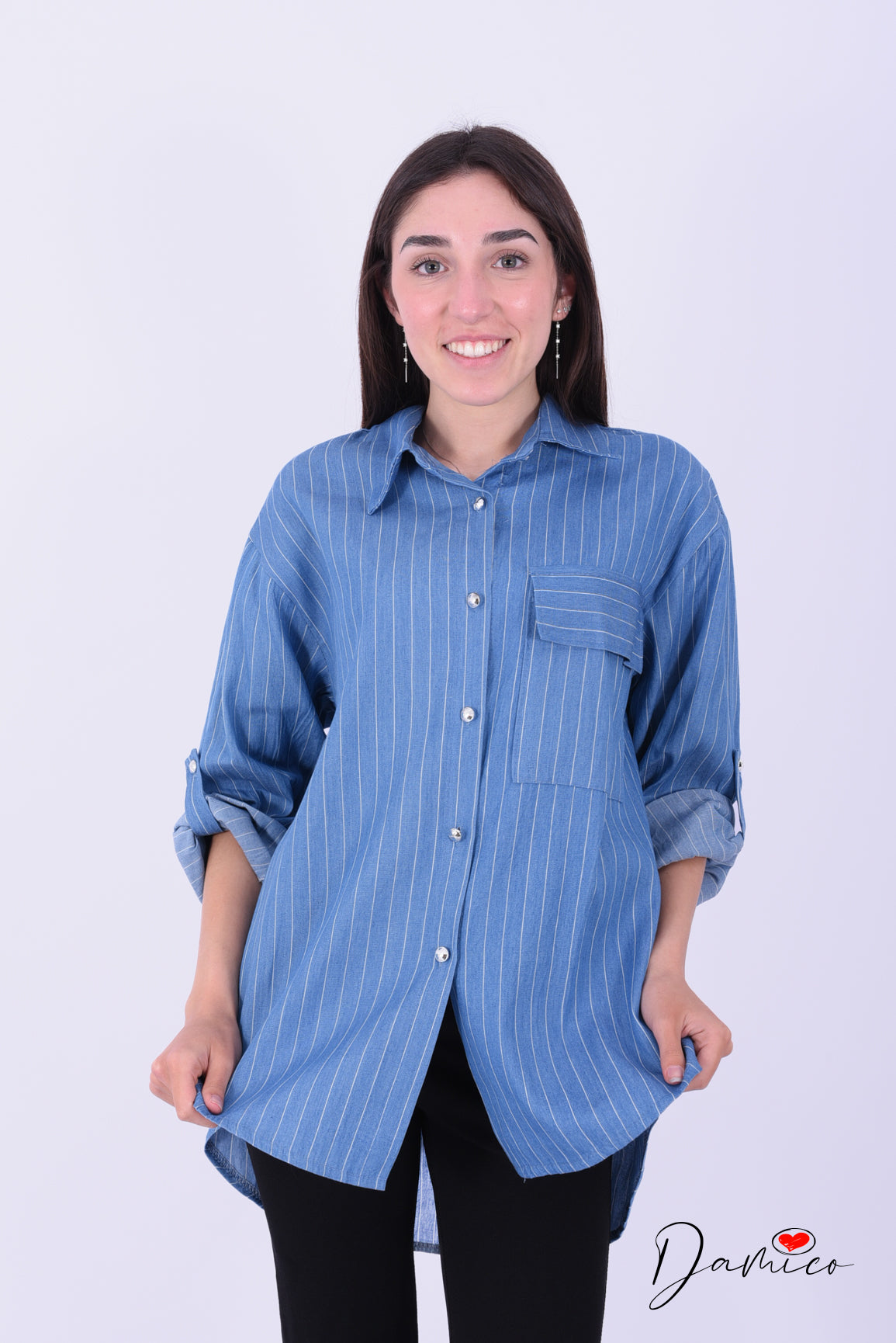 Camicia Denim a righe