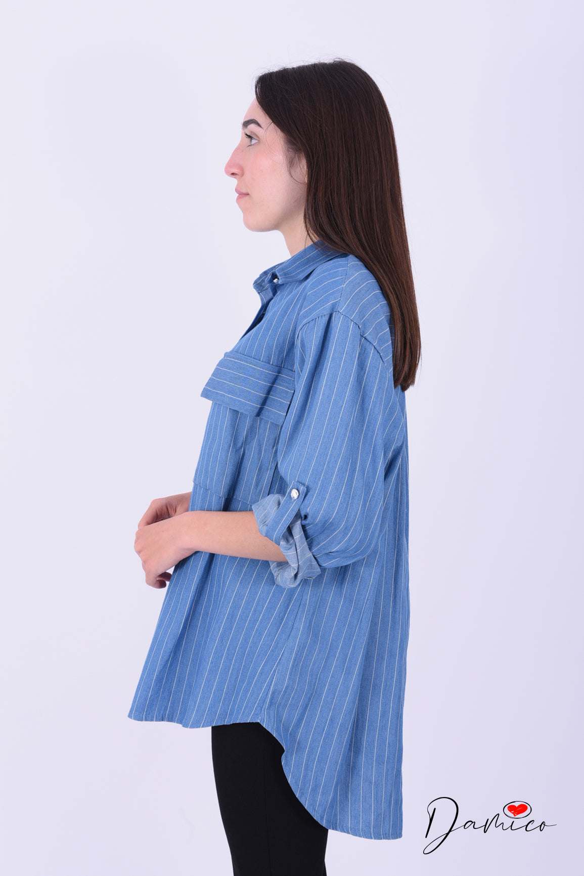 Camicia Denim a righe