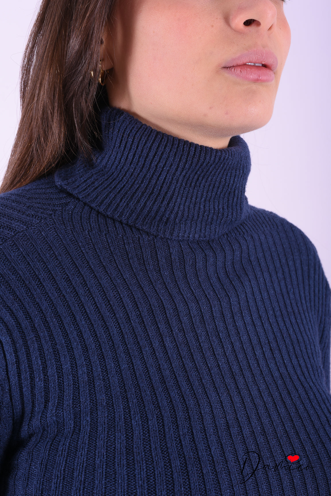 Abito dolcevita a costine