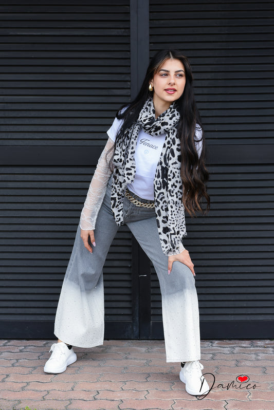 Jeans bicolor brillantini