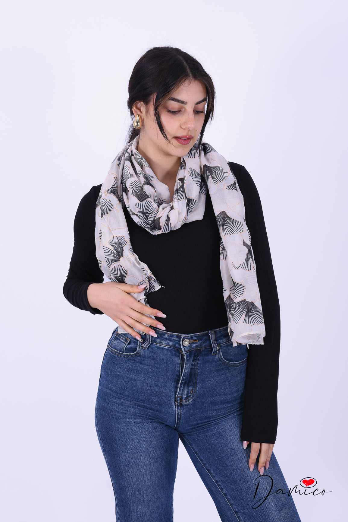 Pashmina foglie ginkgo