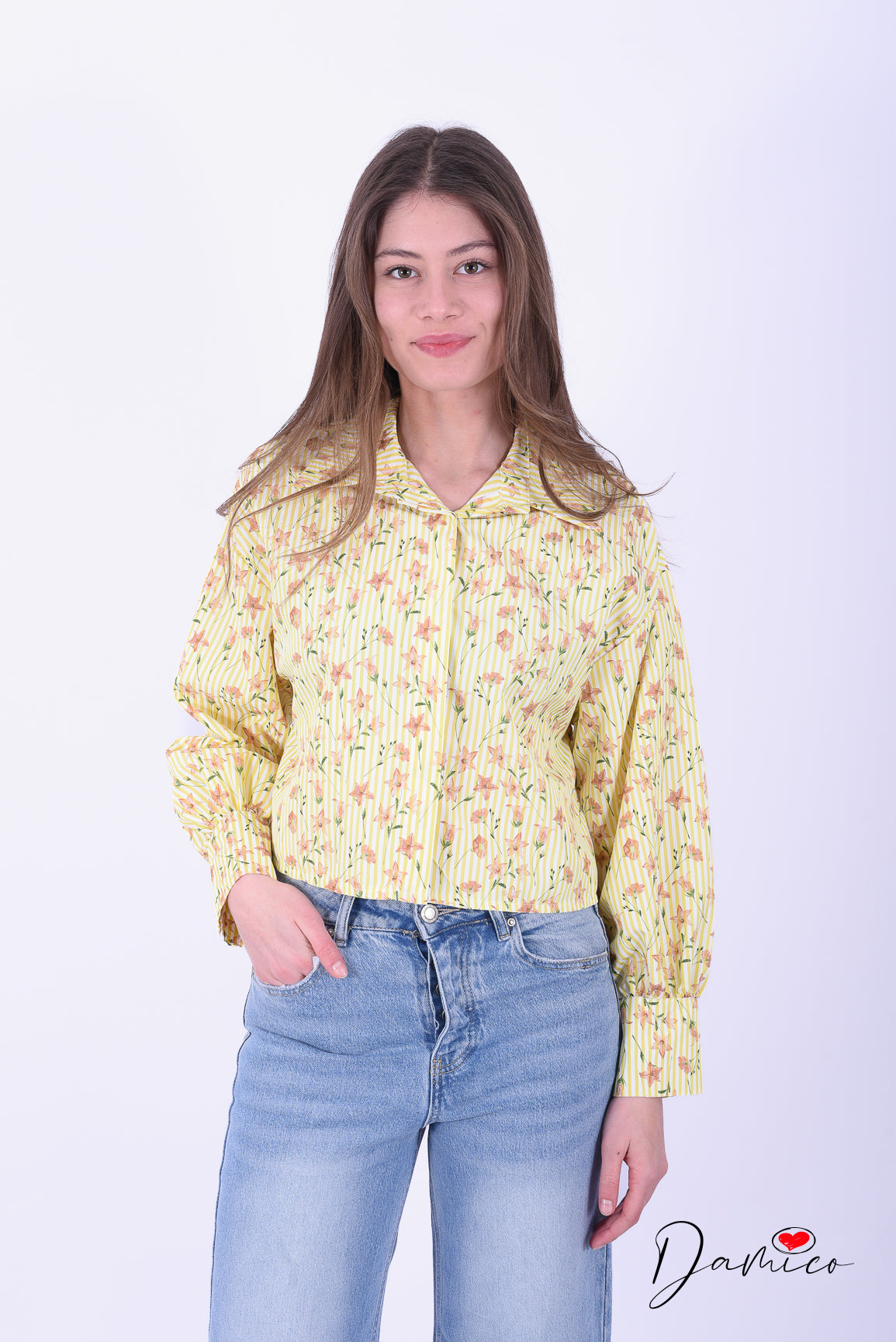 Camicia a righe multiflowers