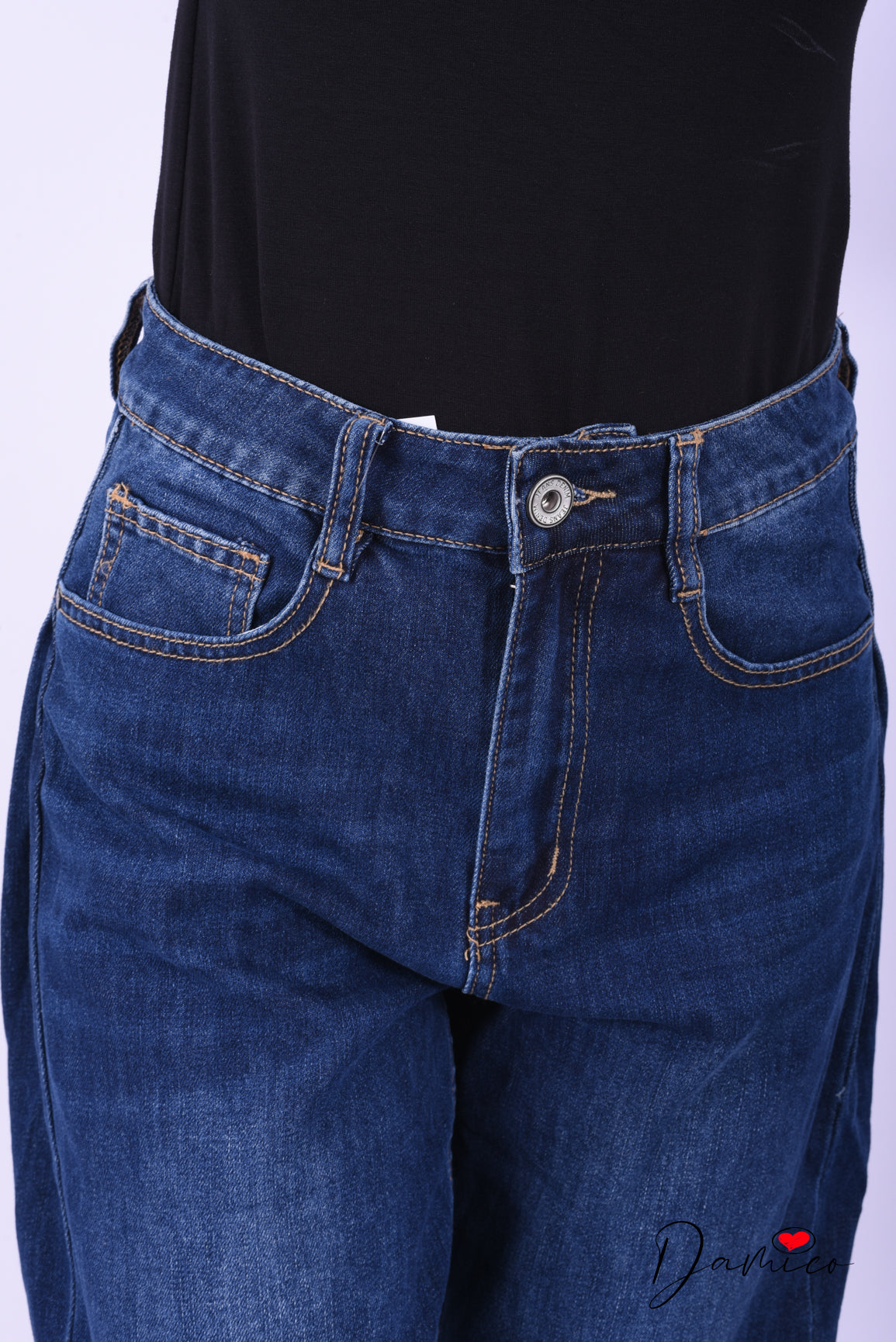Jeans barrel pinces laterale