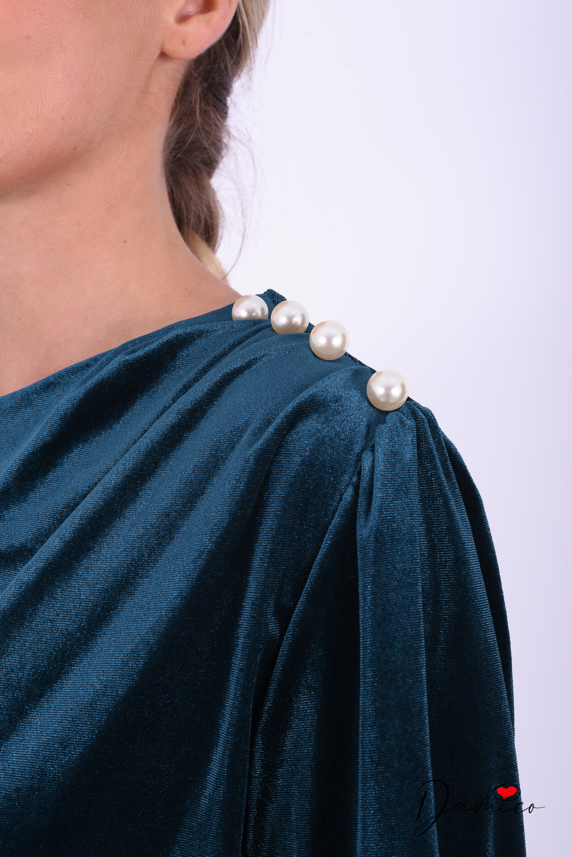 Maglia vellutata perle