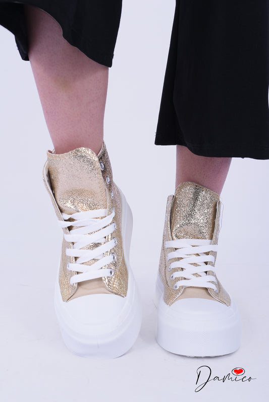 Sneakers Platform glitter e patch
