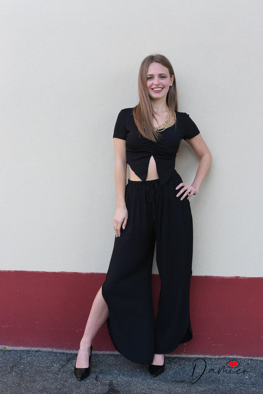 Pantaloni morbidi spacchetti laterali