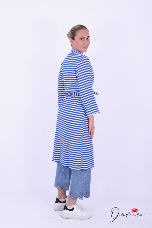 Cardigan lungo a righe