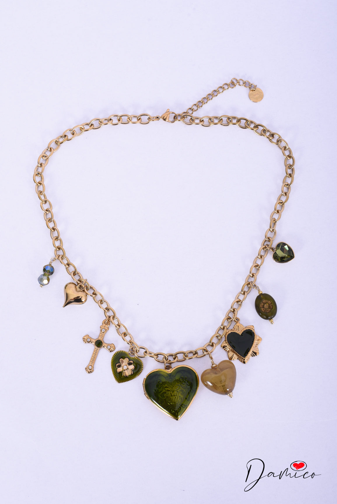 Collana oro hearts - multicharms