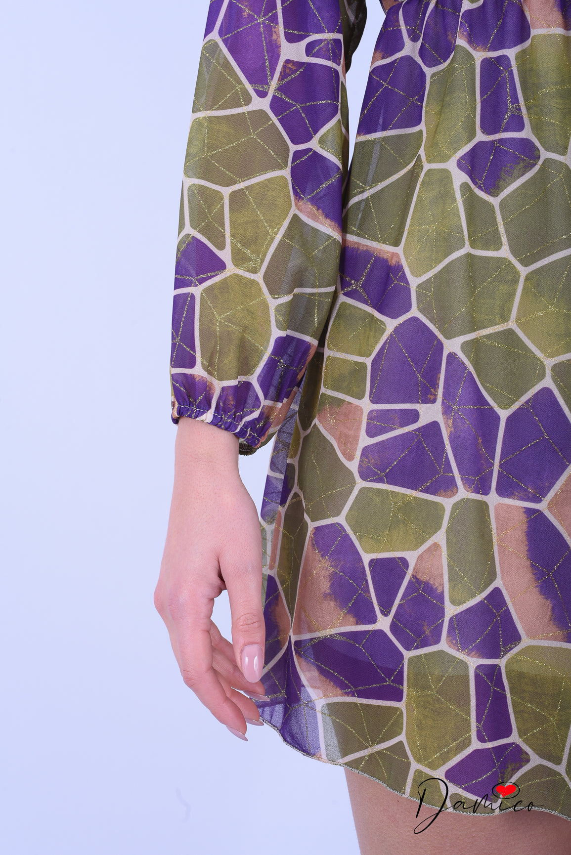 Abito corto fantasia lamè