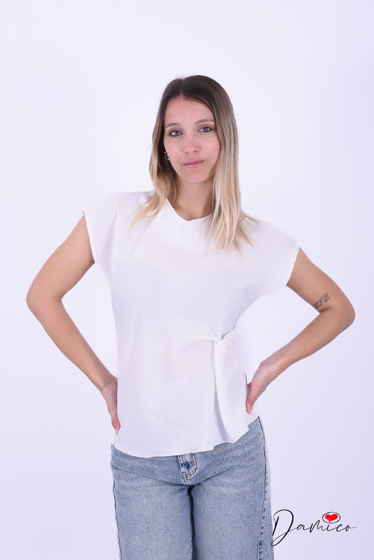 Blusa manica ad aletta sancrata
