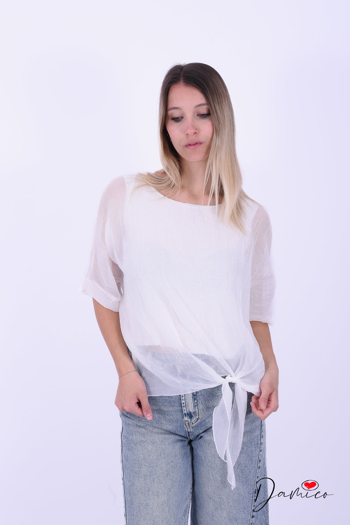 Blusa pipistrello rigata