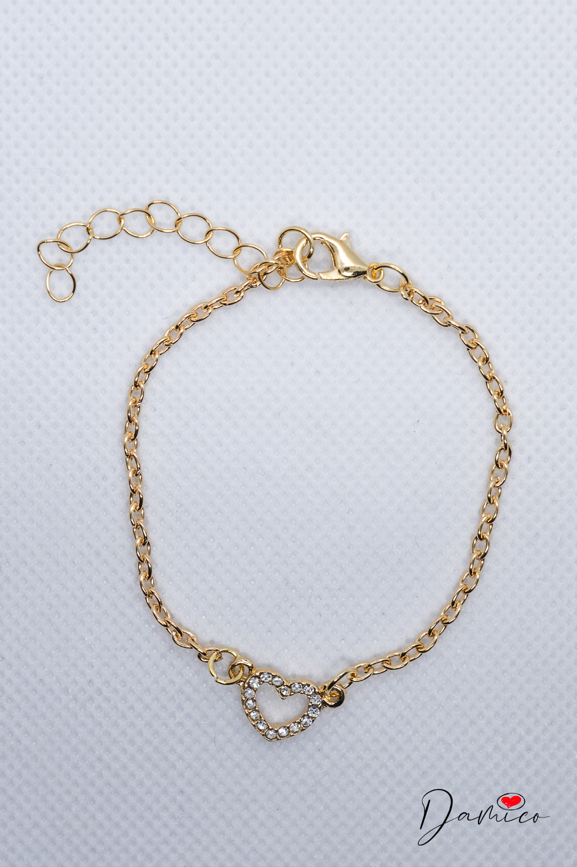 Bracciale cuore glitter