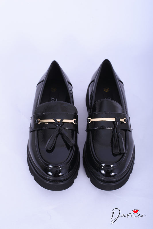 Mocassino vernice dettaglio laminato