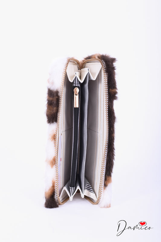 Portafoglio zip peluche animalier