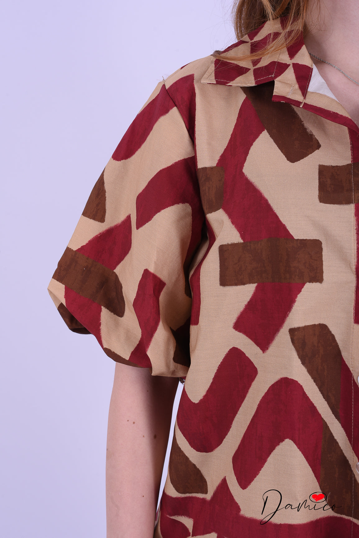 Camicia MC a palloncino geo