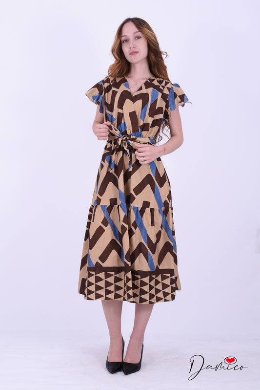 Abito manica ad aletta geo