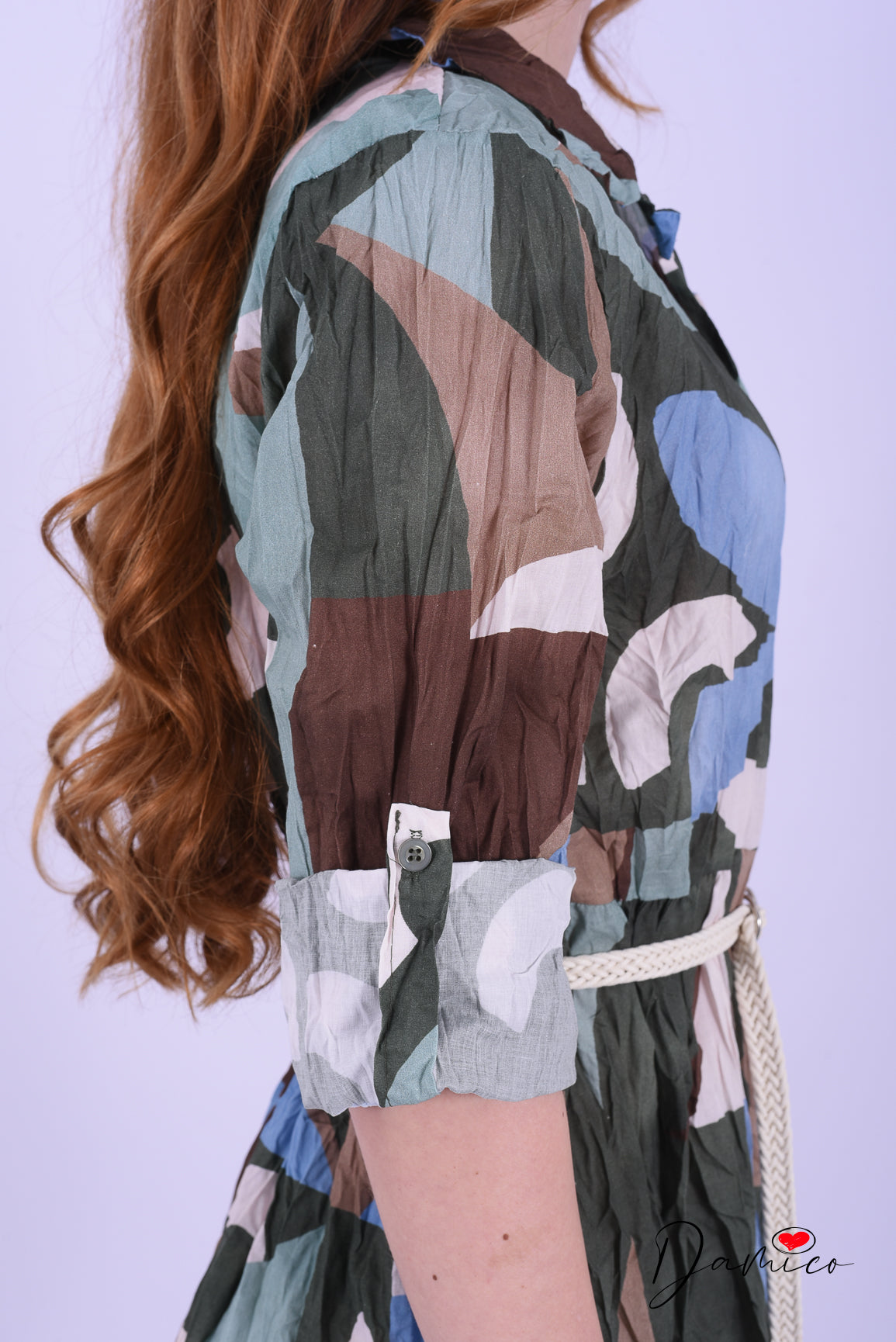 Chemisier fantasia cintura intrecciata corda