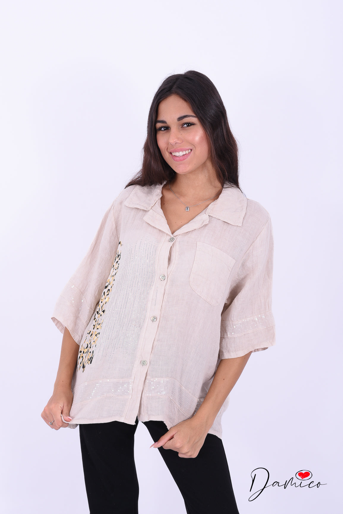 Camicia brillantini leo