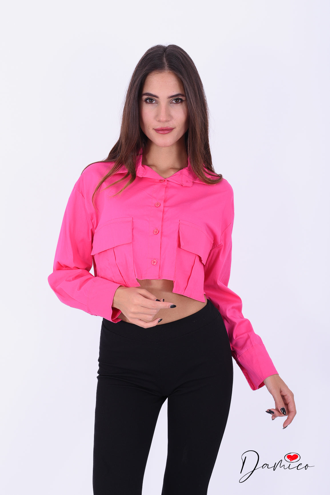 Camicia Crop con tasconi