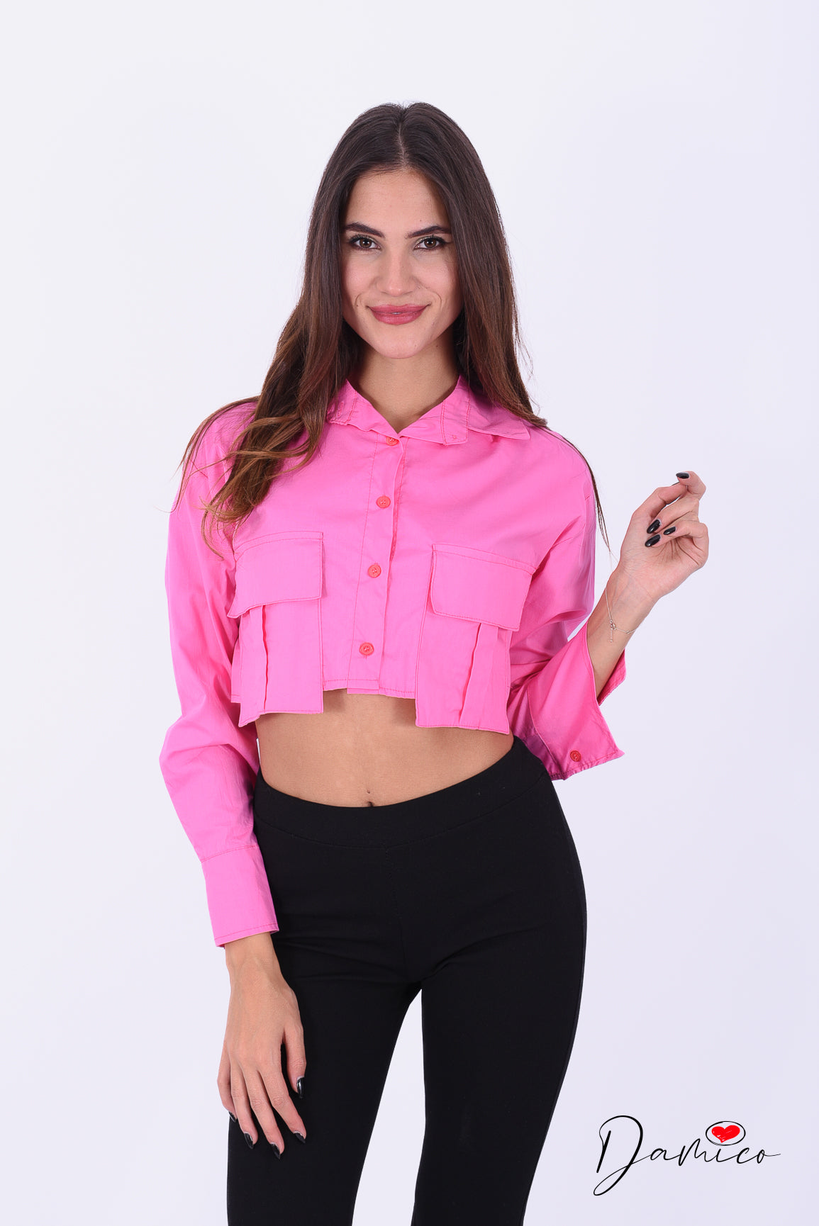 Camicia Crop con tasconi