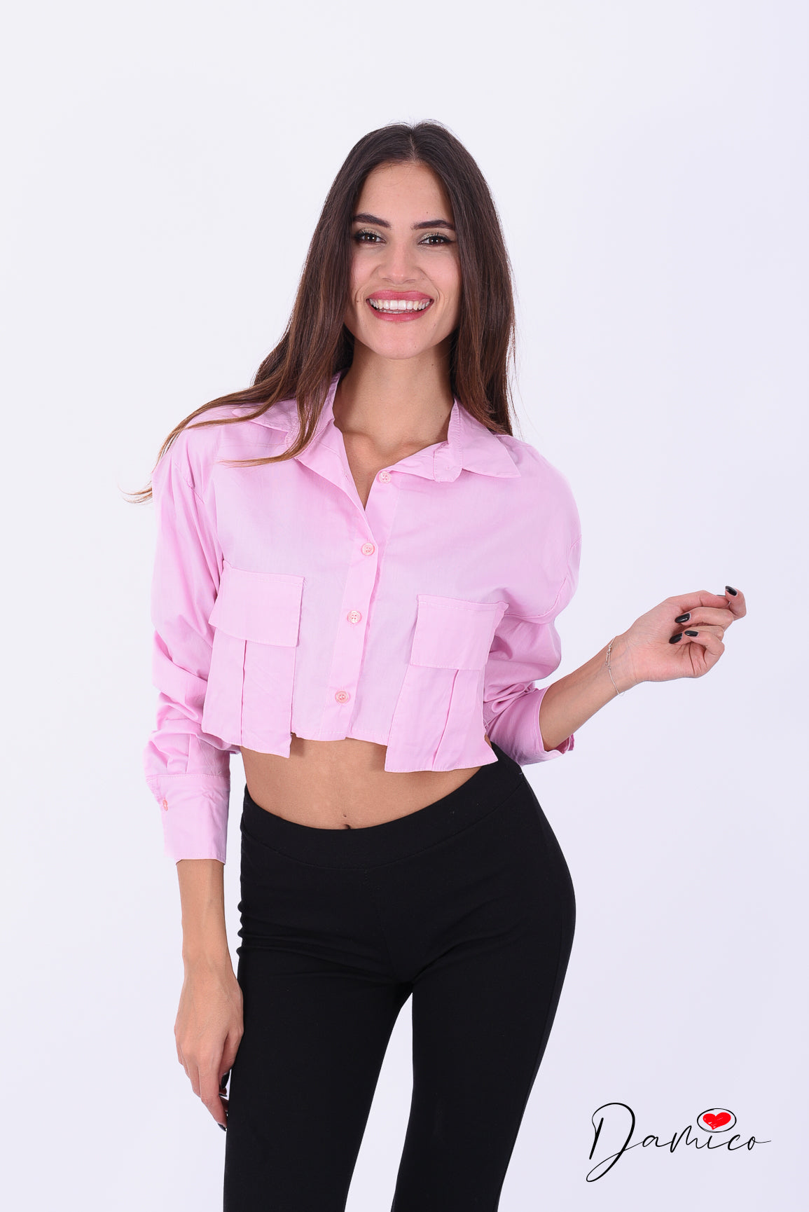 Camicia Crop con tasconi