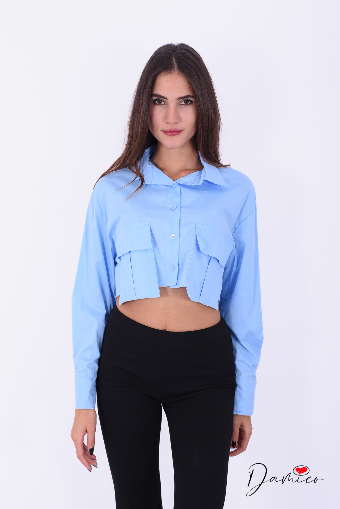 Camicia Crop con tasconi