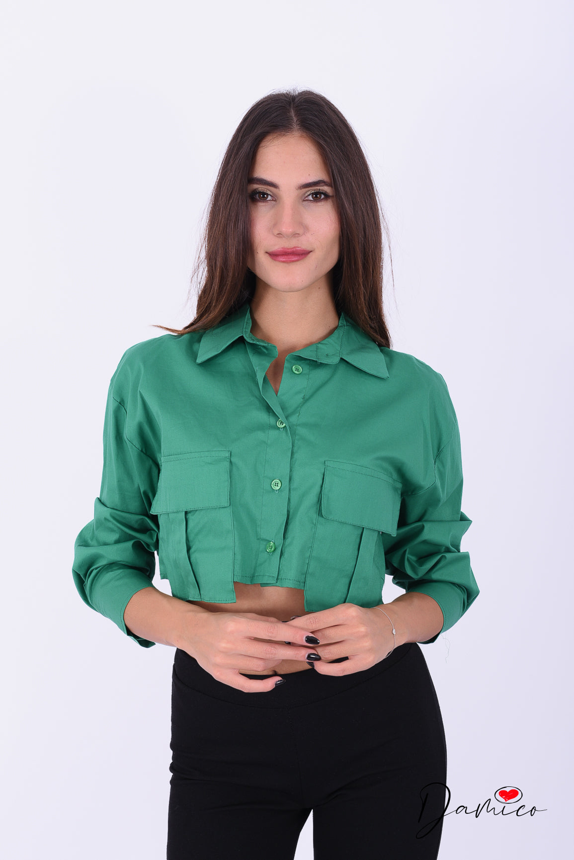 Camicia Crop con tasconi