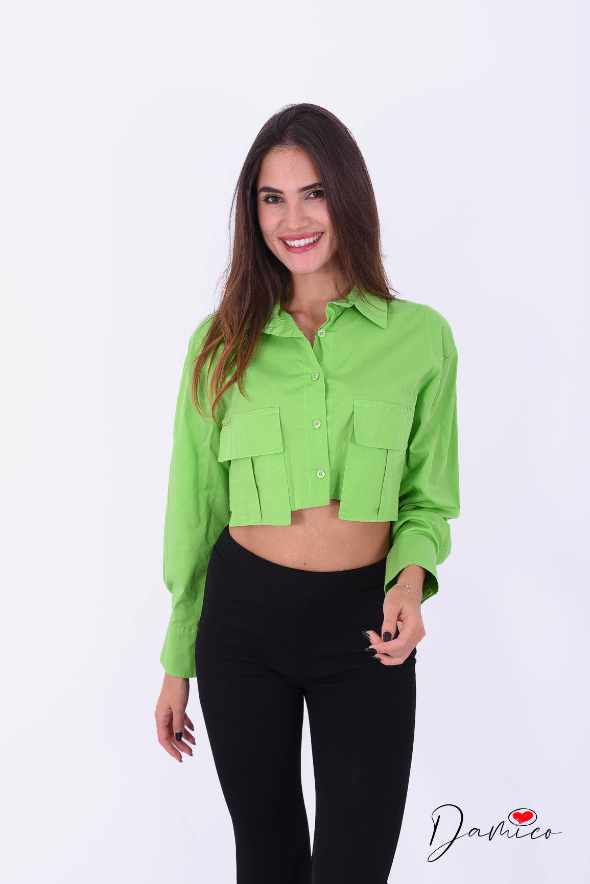Camicia Crop con tasconi