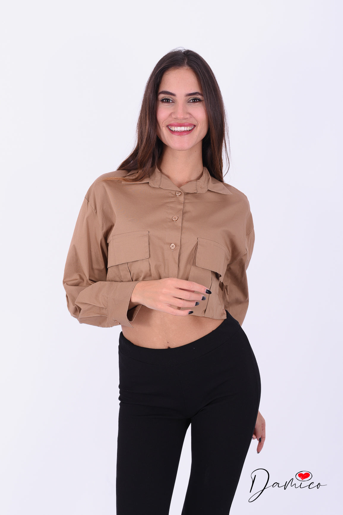Camicia Crop con tasconi