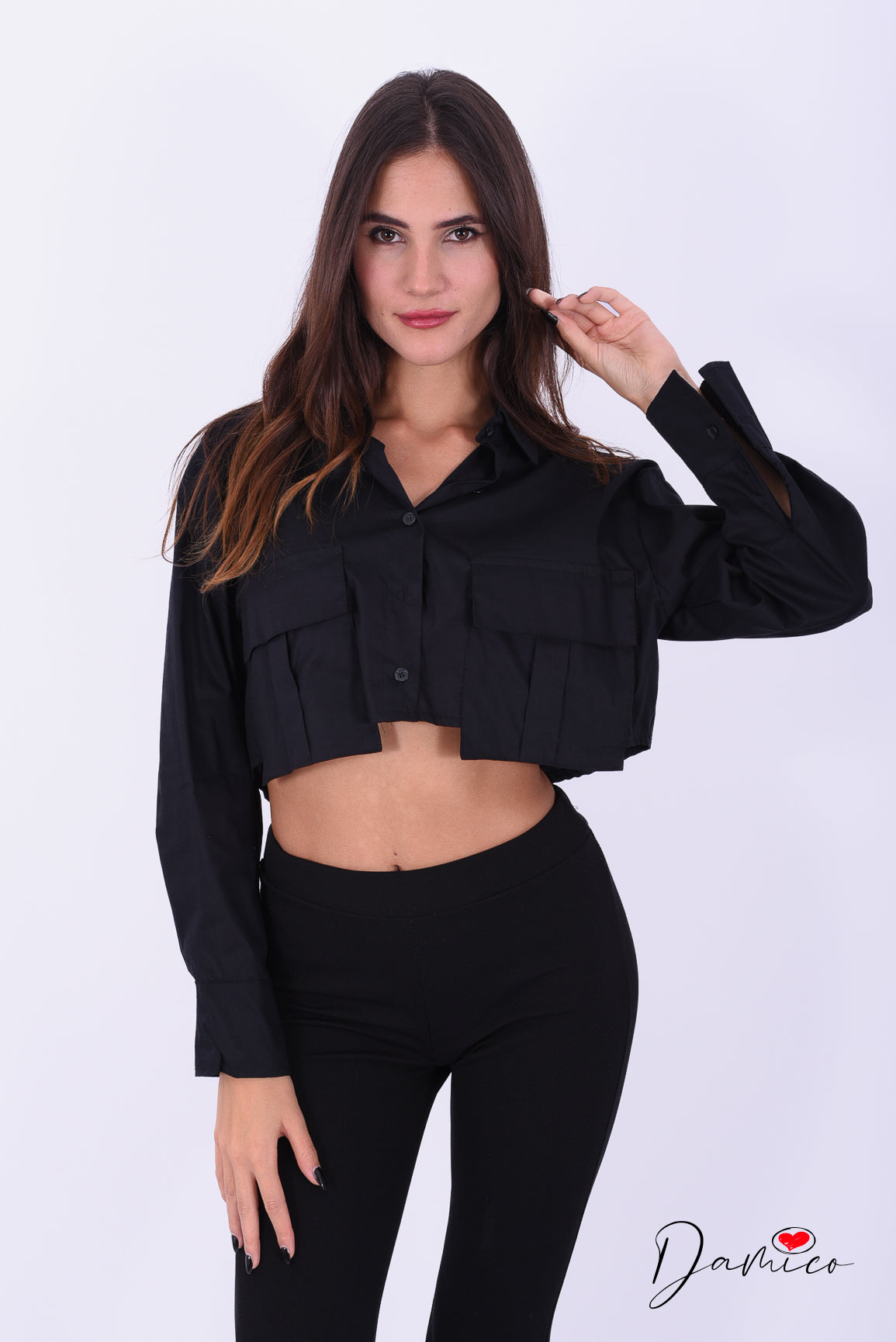 Camicia Crop con tasconi