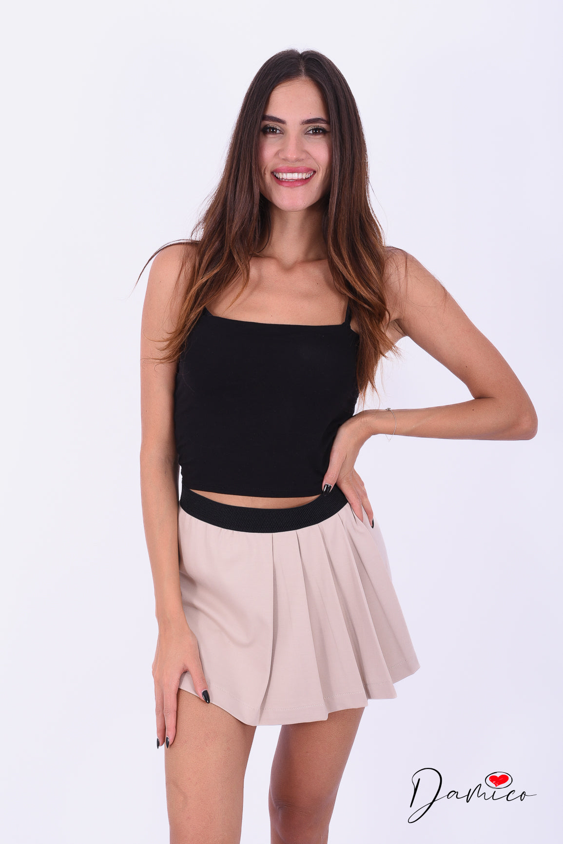 Gonna pantalone con pieghe