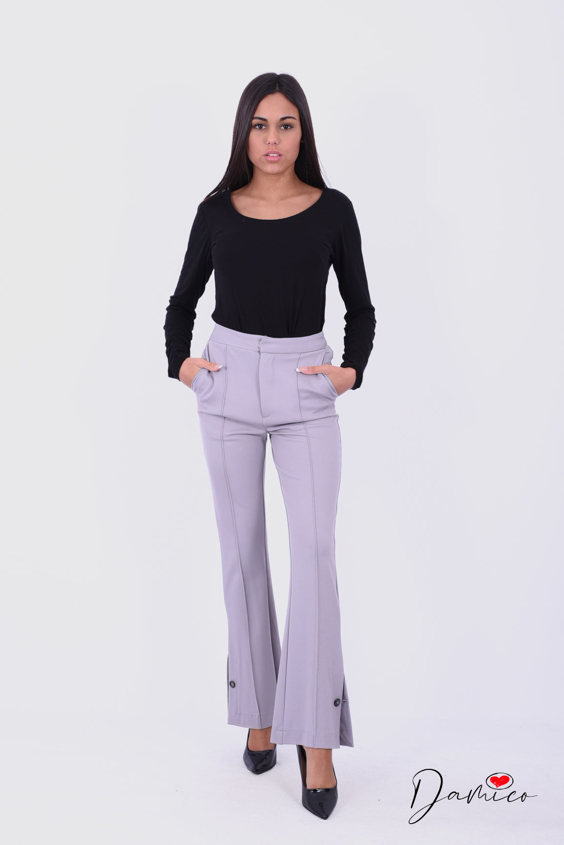 Pantalone bottone al fondo
