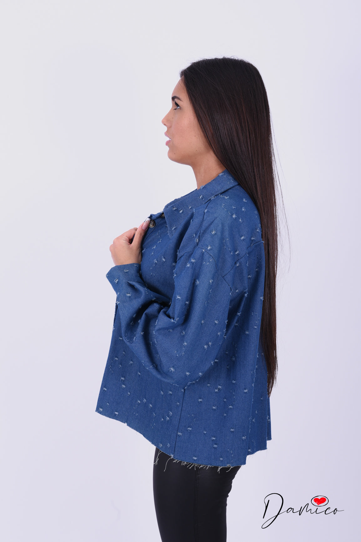 Camicia Denim sfrangiata
