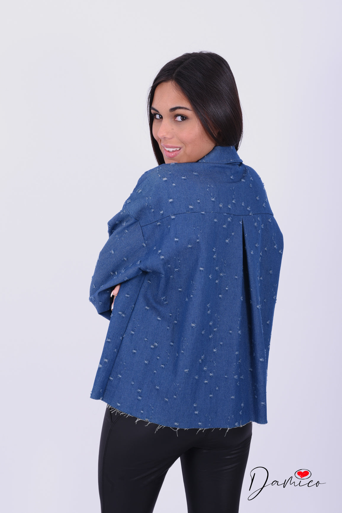 Camicia Denim sfrangiata