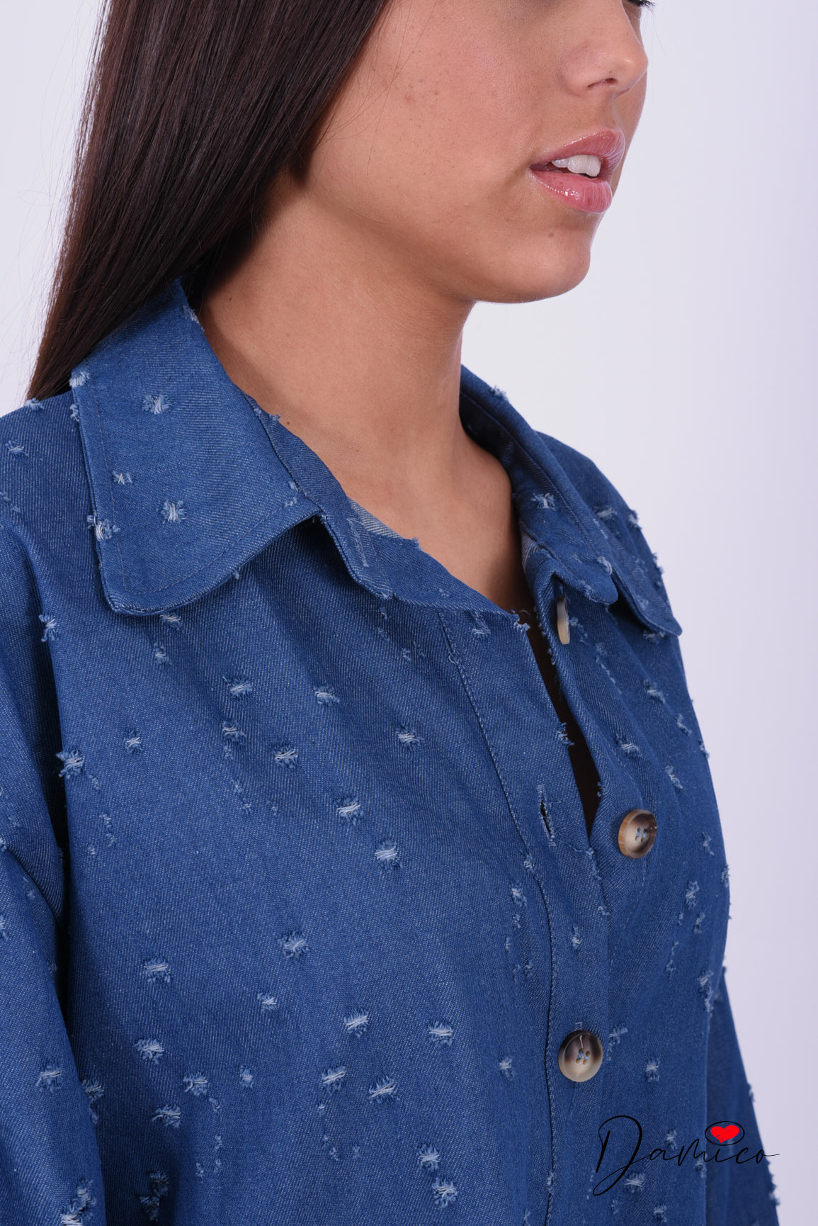 Camicia Denim sfrangiata