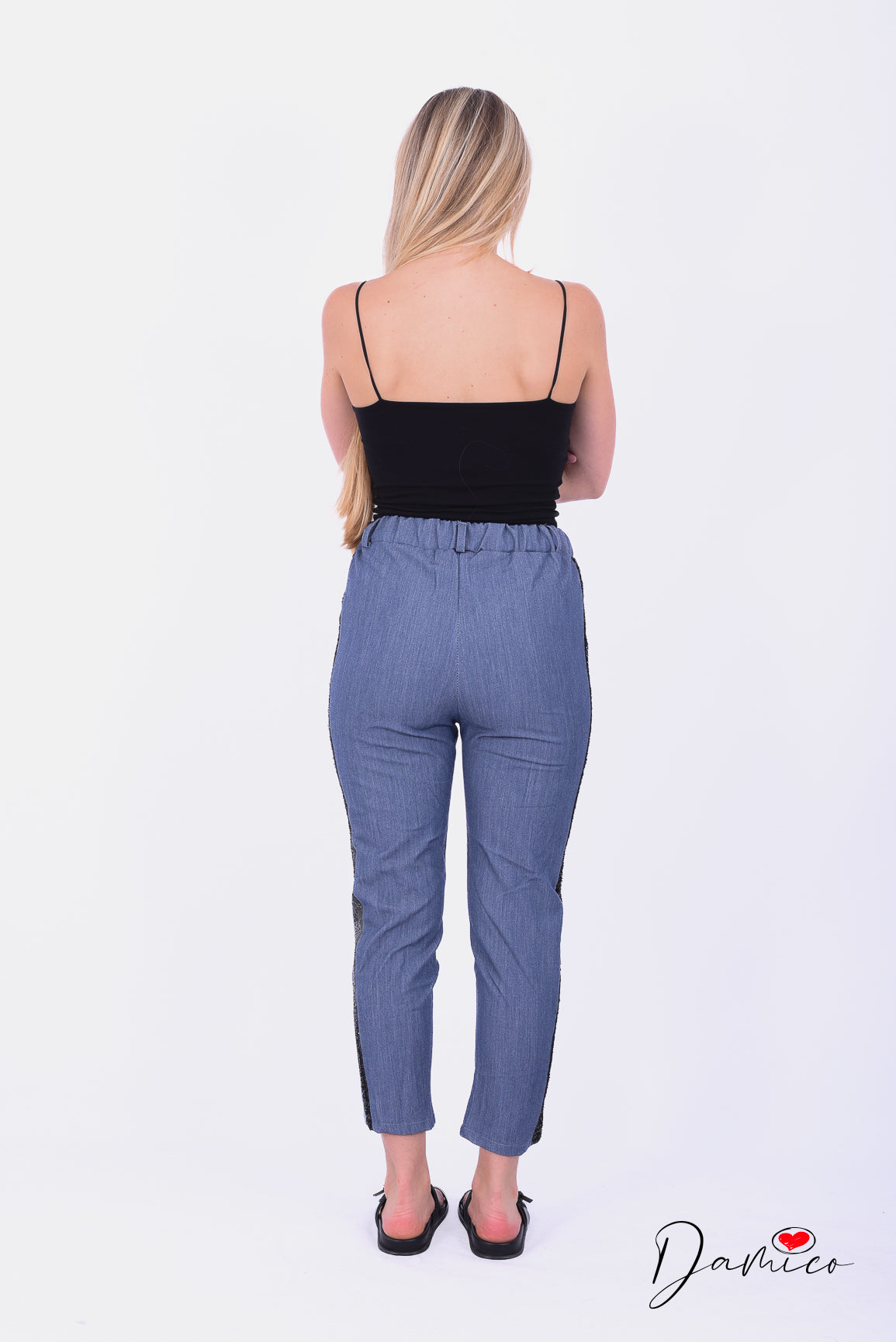 Pantalone fascia paillettes
