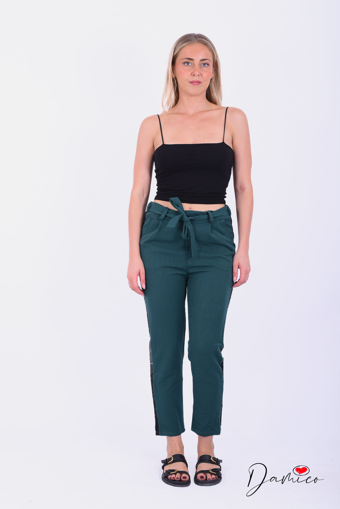 Pantalone fascia paillettes