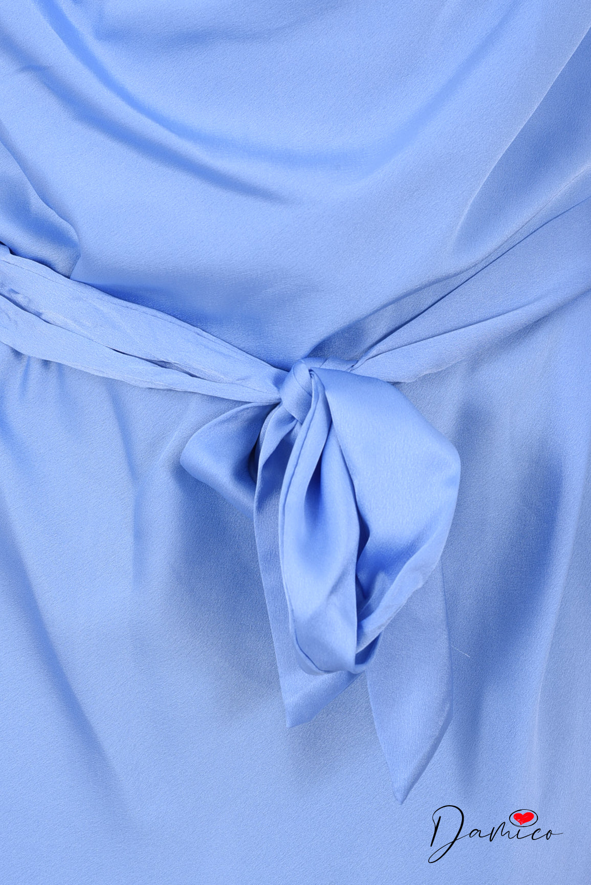 Blusa satin scollo a cascata