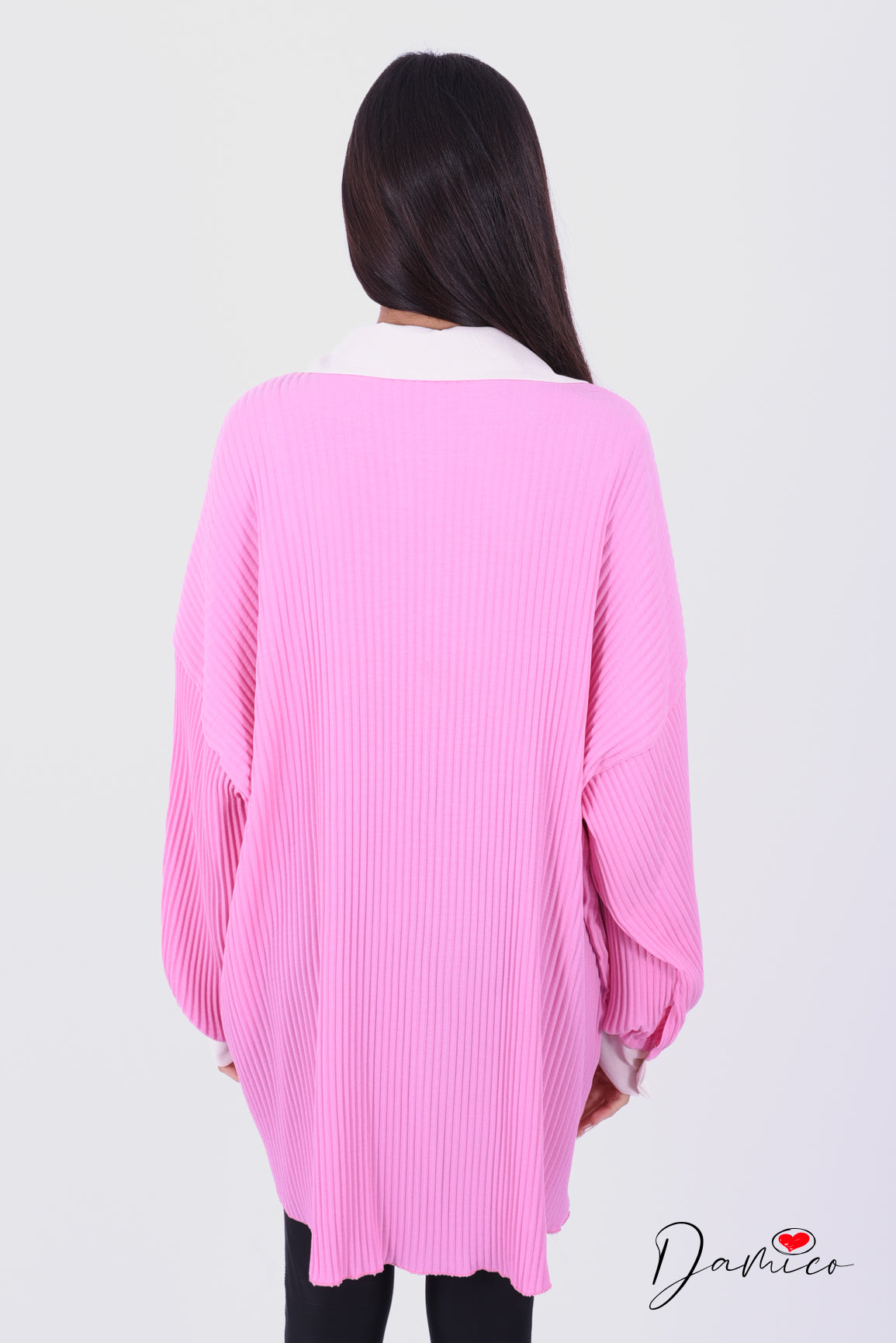 Camicia plissettata bicolore
