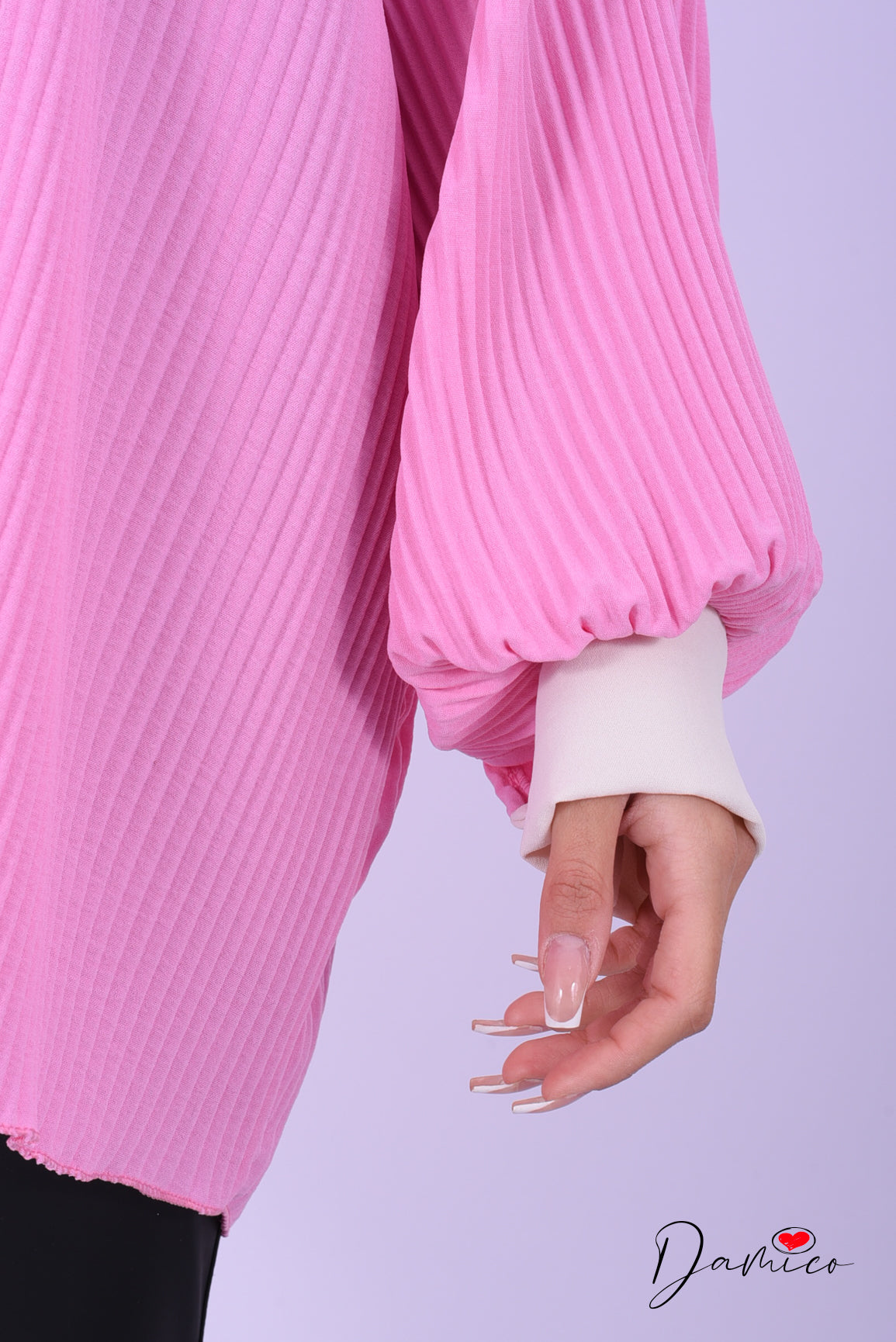 Camicia plissettata bicolore