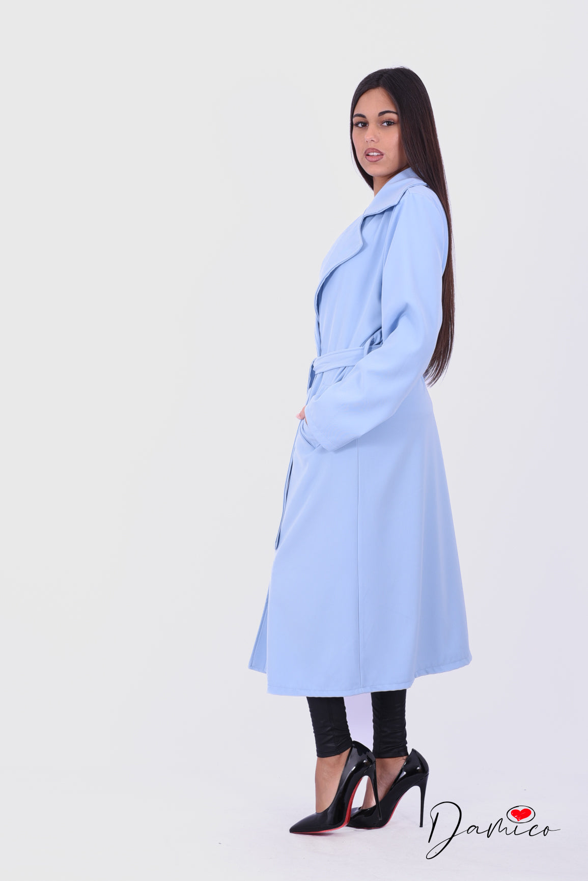 Trench lungo con cintura