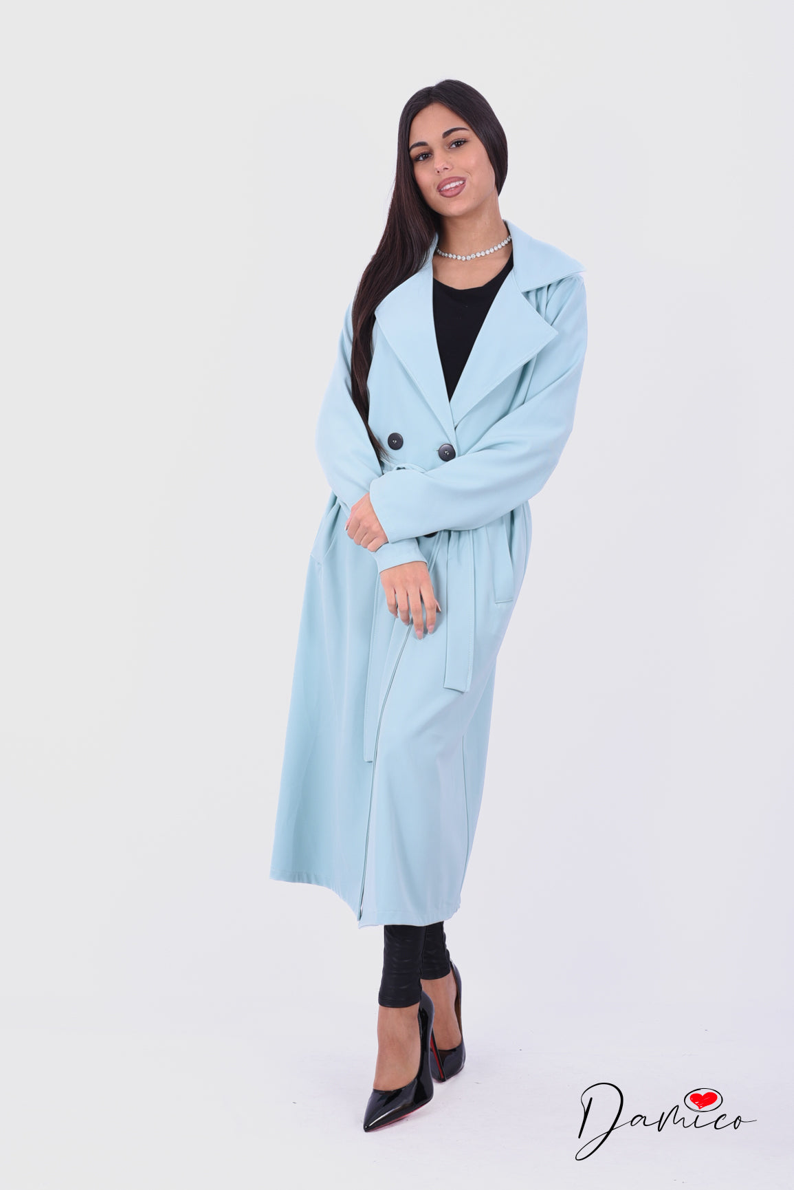 Trench lungo con cintura