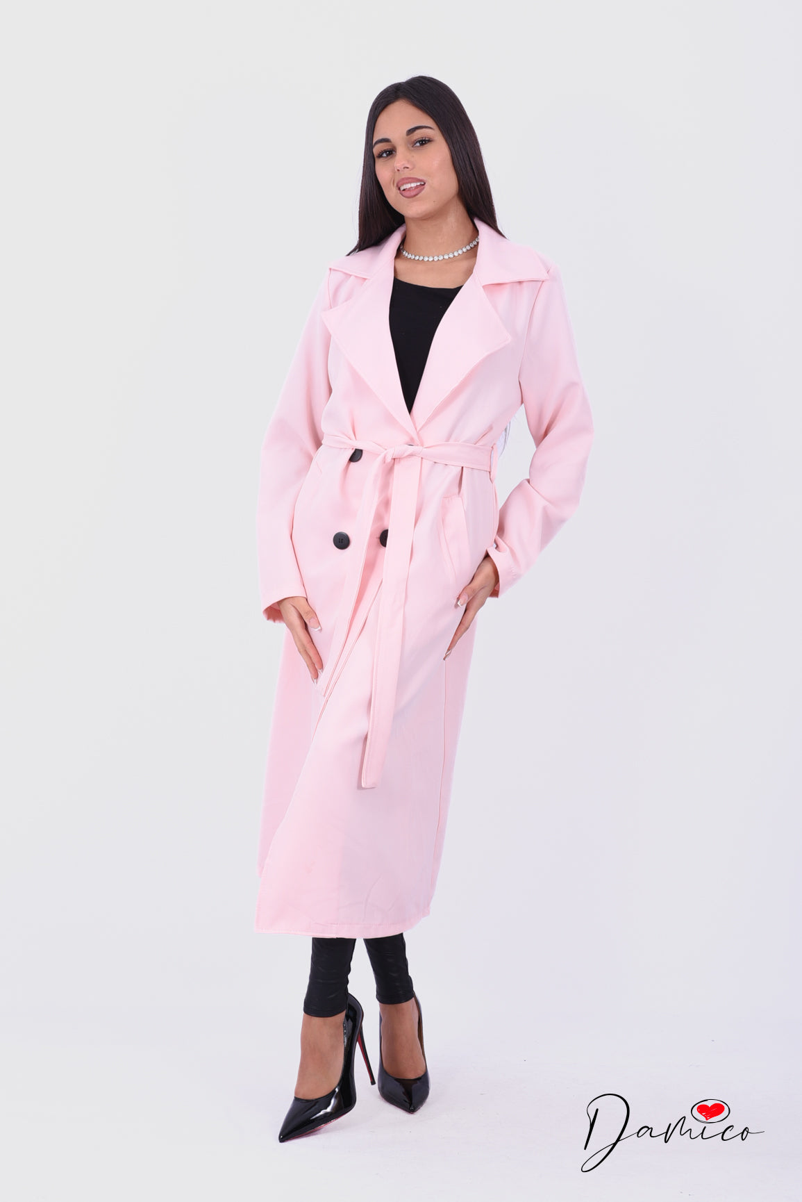 Trench lungo con cintura