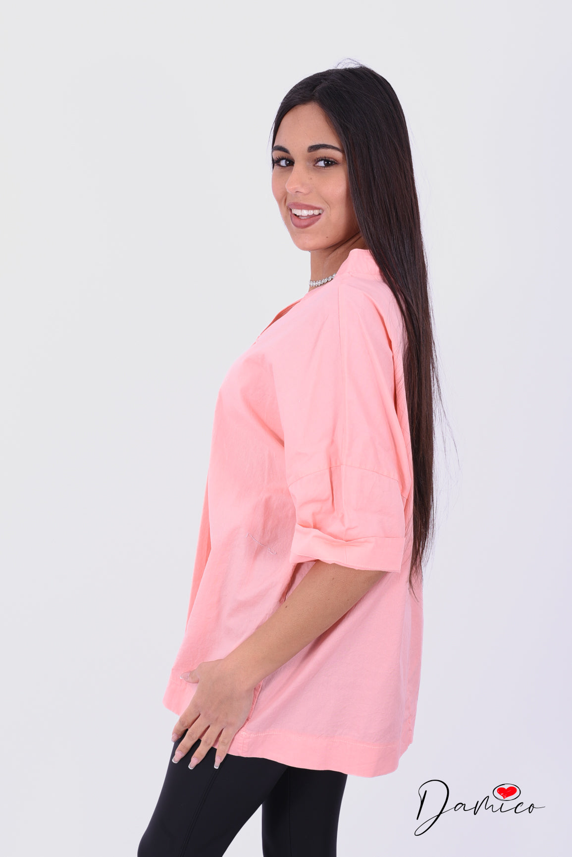 Blusa cotone a V