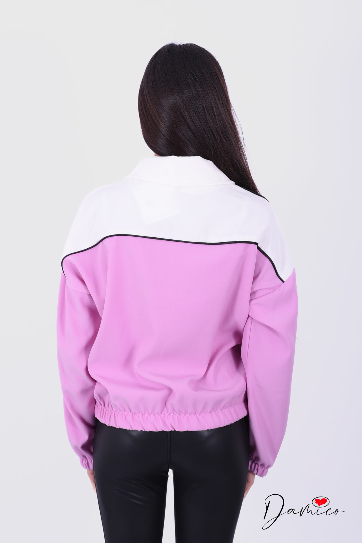 Felpa zip bicolore