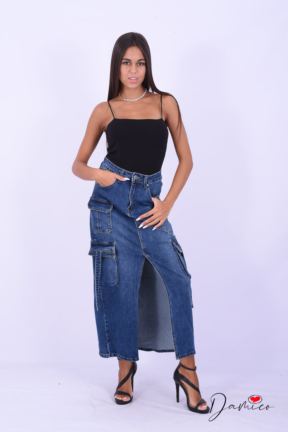 Longuette cargo jeans