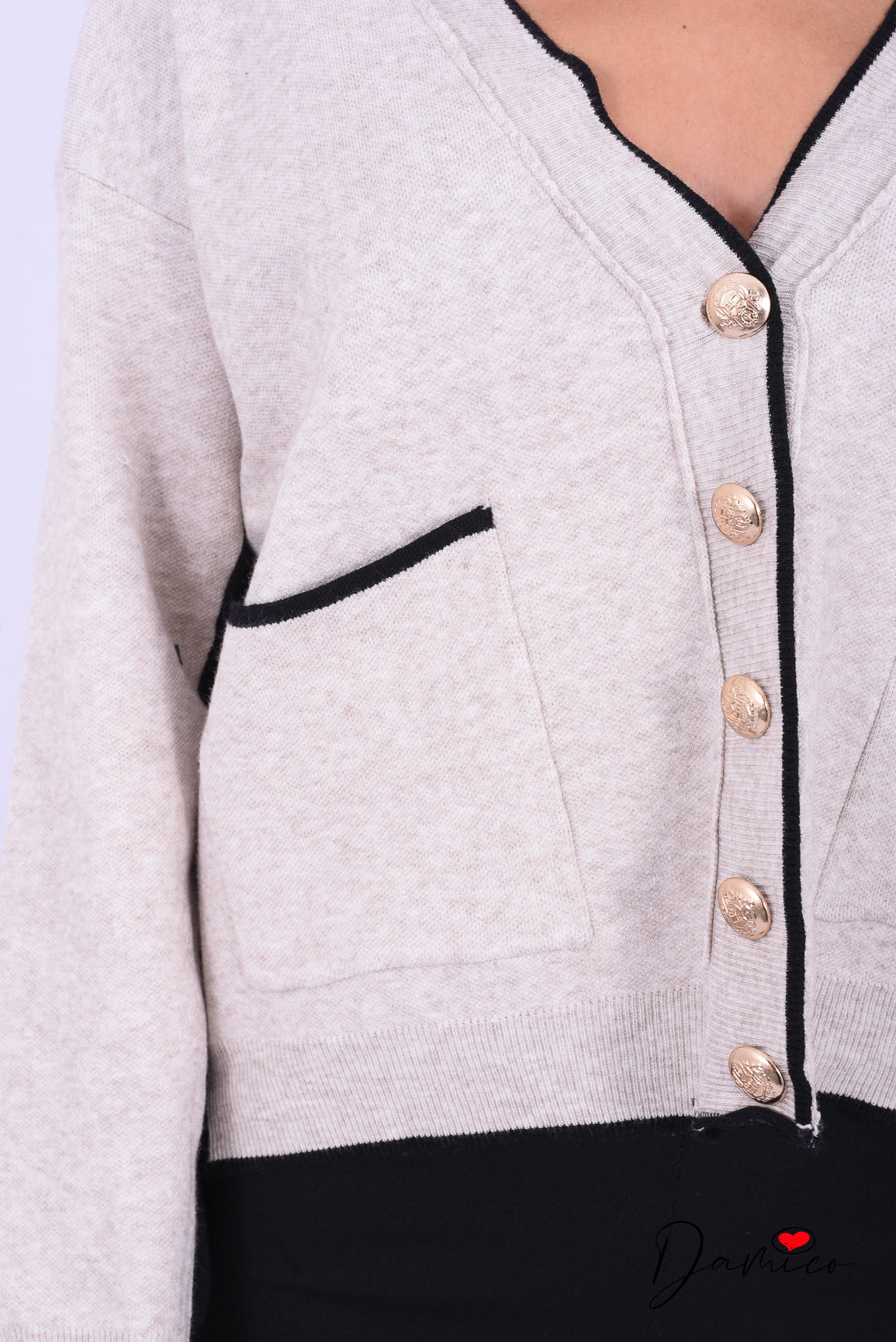 Cardigan bottoni oro