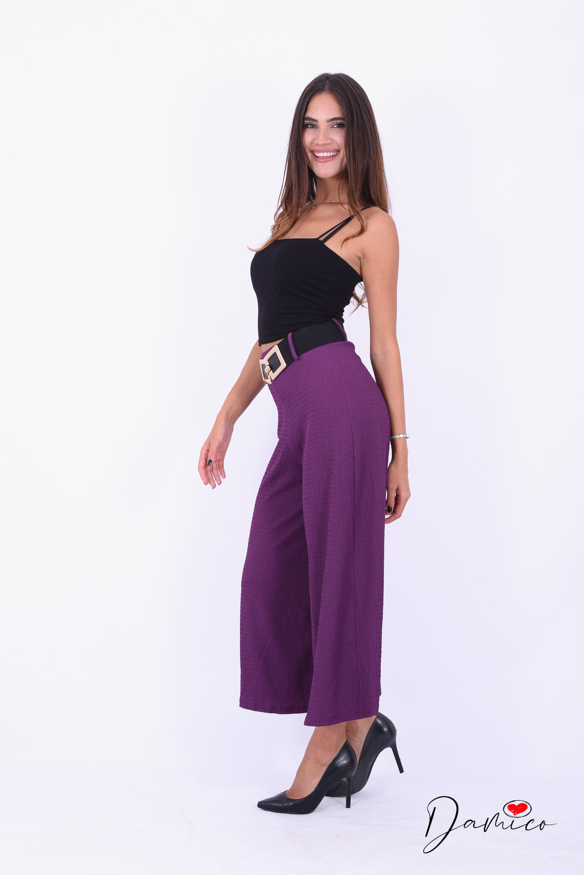 Pantalone ampio con cintura