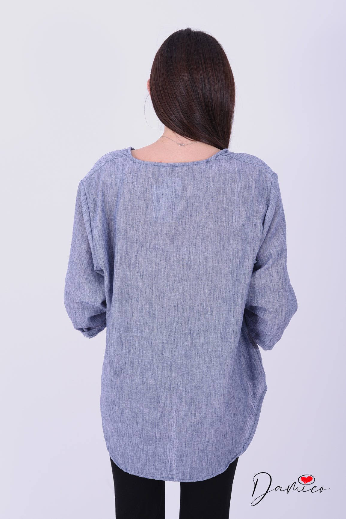 Blusa a V con bottone